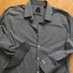 Men’s English Laundry Grey Check dress shirt with flip cuffs